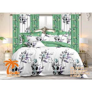 Belle Lot Complet : 2 Draps + 2 Taies + 2 Rideaux – Design Élégant et Confort Assuré