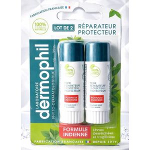 Baume À Lèvres Réparateur, Protecteur DERMOPHIL 2 Sticks De 4g Lèvres Desséchées Et Fragilisées Importé De France 