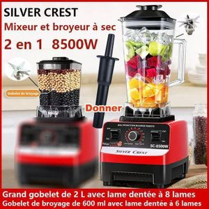 SILVER CREST Super Blenders, Mixeurs avec 2 bocaux - 8500W- 2.0L 2 En1
