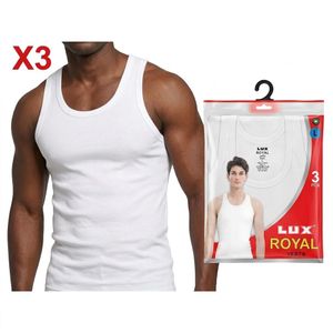 Royal Lot de 3 Débardeurs en Coton pour Homme - Blanc