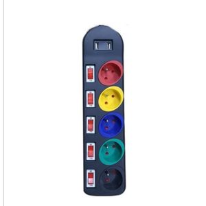 Multiprises Parafoudre Bloc 5 Prises 2P+T 16A Avec 2 Ports Usb