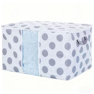 Lot de 2 housses de rangement anti-poussière en coton non tissé imprimé pour couette, dimensions : 60 x 43 x 36 cm
