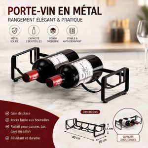 Étagère à vin empilable élégante avec structure en fer robuste pour bouteilles