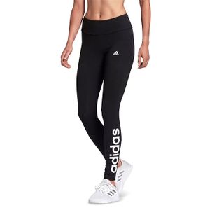 ADIDAS Legging fitness long coton majoritaire taille haute femme - 3 bandes noir blanc