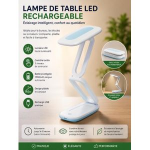 Lampe de Table LED Rechargeable Pliante – Tactile – Batterie 1500mAh – USB