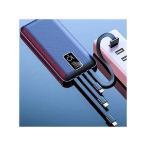 Power Bank 4 Câbles De Charge Intégrés 10000mAh