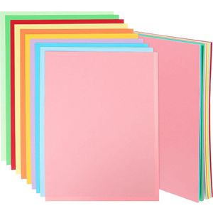Papier Couleur A4,100 Feuilles, Papier Couleur Cartonné Coloré, 10 Couleurs
