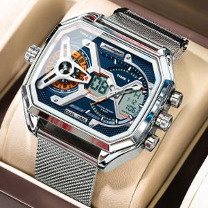 Montre Homme, Montre De Luxe à Quartz, Avec Calendrier, En Acier Inoxydable , Très Tendance, Nouvelle Collection POEDAGAR E106