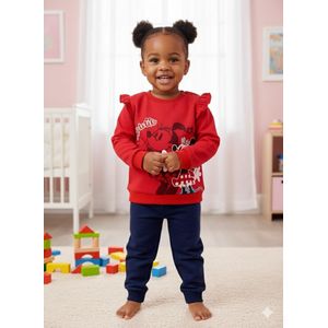 Vêtements pour Fille, Minnie sweat-shirt rouge + pantalon bleu, 2 pièces, sport décontracté, nouveaux costumes à manches longues pour enfants, mode dessin animé 