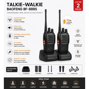 Article Talkie-Walkie Baofeng BF-888S – Pack de 2 Radios Rechargeables