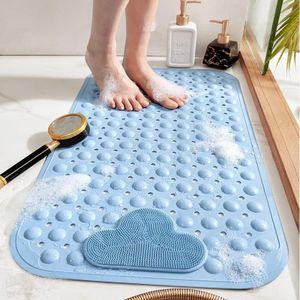 Tapis de douche antidérapant en PVC, 1 pièce, avec ventouses et trous de vidange, tapis de douche de Massage, tapis de salle de bain, tapis de baignoire