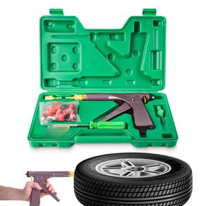 Kit complet de réparation de pneus comprenant des mèches en forme de champignon et des outils robustes,convient aux pneus sans chambre à air pour camions, quads, tracteurs, véhicules de loisirs, SUV et remorques.