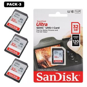 SanDisk Carte Mémoire Ultra Class 10 UHS-I SD 32 Go 120 Mo/s SDHC SDXC
