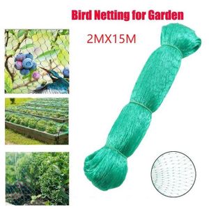 Filet anti-oiseaux pour jardin (2 m x 15 m) - Filet de protection robuste intégrant une fonction de support pour plantes,assure une protection complète pour les arbres fruitiers, les légumes et tous types de végétaux.