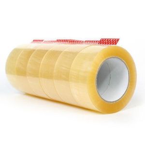  Six rouleaux de ruban adhésif d'emballage transparent