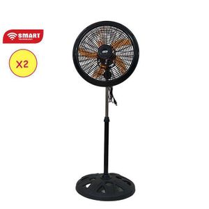 SMART TECHNOLOGY 2 Ventilateurs Double Hélices 18" - STV-1814 -(2PC/CTN) BLUE/GREEN/ORANGE  noir- Garantie 12  Mois
