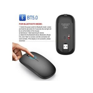 Souris Bluetooth Sans Fil Rechargeable+ un tapis de souris gratuit 