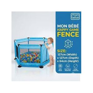 Parc de Jeux Hexagonal pour Bébé - Piscine à Balles Sécurisée – Bleu