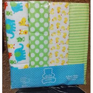 LOT DE 4 DRAPS POUR BÉBÉ (100X150cm)