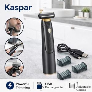 Coffret de taille de barbe et de soins du visage pour hommes – Tondeuse/Rasoir à barbe multifonction rechargeable – Outil pratique et de haute qualité pour la taille et le rasage