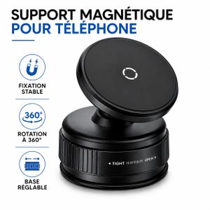  Support magnétique à ventouse pour téléphone – Rotatif et réglable