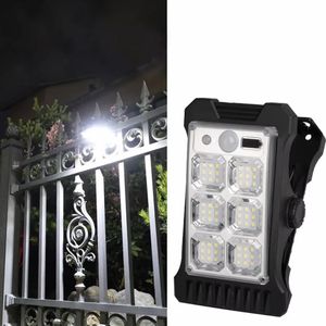 Lampe murale solaire rechargeable avec capteur de mouvement LED, indice de protection IP65, pour la maison, le jardin, le garage, l'extérieur