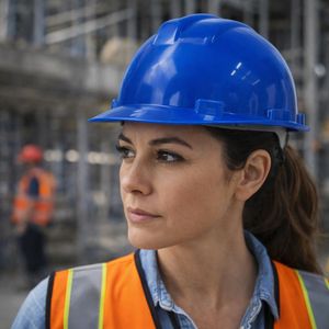 Casque de Sécurité de Chantier Bleu Réglable