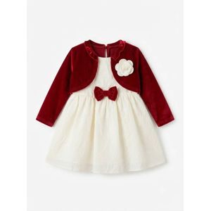 Robe de cérémonie avec un mélange de velour et coton