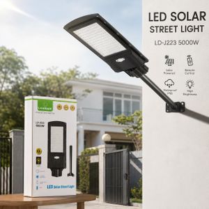 Projecteur Solaire Extérieur LED 5000W LEADDER LD-J223 – Détecteur de Mouvement, Éclairage Intelligent & Télécommande Sans Fil