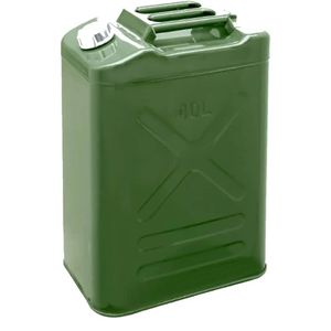 Jerrican Bidon de carburant Essence Moto/Voiture Portable en métal 40 L - Vert Treillis