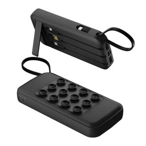 Power Bank Multifonction Avec Ventouses et 4 Câbles Intégrés – Charge Rapide Portable