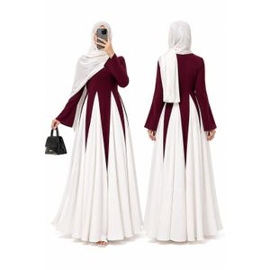 Mode Robe Longue Élégante Femme – Design Bicolore Chic