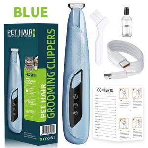 Kit de tondeuse pour animaux, tondeuse pour pattes de chiens et chats avec lumière LED, rechargeable par USB, pour la coupe des poils et des griffes