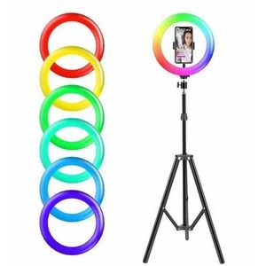 Anneau lumineux LED pour selfie, lampe ronde à intensité variable