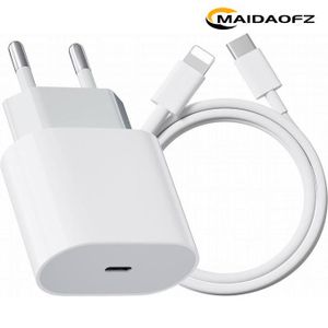 MAIDAOFZ Chargeur Rapide Compatible Avec IPHONE PRO 14 13 12 11 Pro Max Mini X 8-blanc