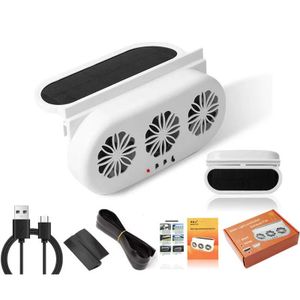 Ventilateur de voiture à double alimentation s-olaire/USB, 3 ventilateurs d'extraction