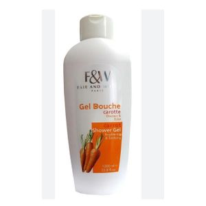 Gel douche carotte FAIR AND WHITE F&W Paris 1000ml Douceur & Éclat 