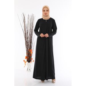 MEDIPEK Abaya Femme Robe De Prière Zippée - Noir