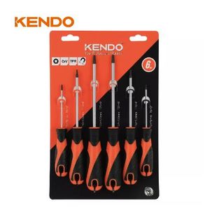 Kendo  Kit de 6 tournevis plats et cruciformes en acier Cr-V – Poignées antidérapantes