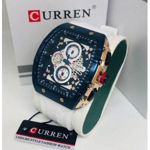 Curren Outlet Montre CURREN, marque haut de gamme, montre-bracelet à quartz carrée de luxe, étanche, chronographe lumineux.