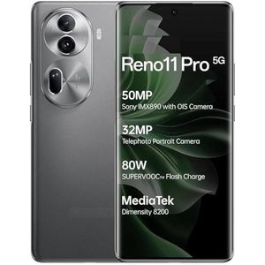 Oppo Reno 11 Pro * 6,7 pouces * (512GB - 12GB RAM) Black - Triple capteur photo 50 Mpx - Batterie 4600 mAh - 1 SIM + eSIM