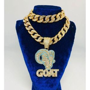 Chic Chaîne En Strass Or Chaîne Luxueuse Bling Médaillée GOATBF