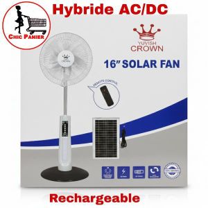 Ventilateur Rechargeable Télécommandé 16 Pouce Hybrid avec Panneau Solaire 