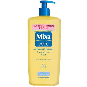 Gel Douche Corps et Cheveux Très Doux 2 en 1 MIXA Bébé À L'huile D'amande douce 750ml Peaux sensibles Importé De France 