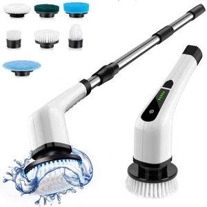 Extension de poignée réglable électrique pour épurateur rotatif – 7 têtes de brosse multi-usages