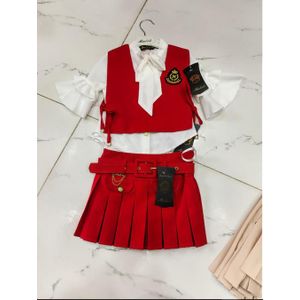 Ensemble De Qualité pour Enfant Fille - 2 ANS - (Chemise et Jupe) - Rouge