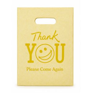 Lot de 50 Sacs Cadeaux Thank You avec Poignée Découpée – Jaune