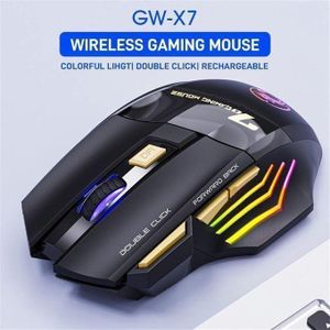 Puissant Souris De Jeu Sans Fil USB Double Mode Rechargeable 7 Boutons 2.4Ghz Bluetooth avec un tapis de souris gratuit