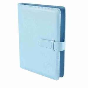 Mini album photo 256 pochettes pour Fujifilm Instax Mini, album photo 3 pouces en cuir PU pour Polaroid, rangement de cartes de visite, collection, album laser grande capacité, 4 grilles par page, peut contenir 256 photos, Bleu