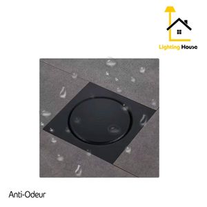 Siphon De Sol-Anti-Odeur-Poussoir-10X10 cm-Inox-couleur Noir 
